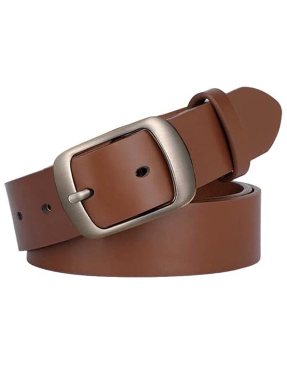 Womens Faux Leather Belt Adjustable Vintage Buckle Dress Jeans Waist Belt